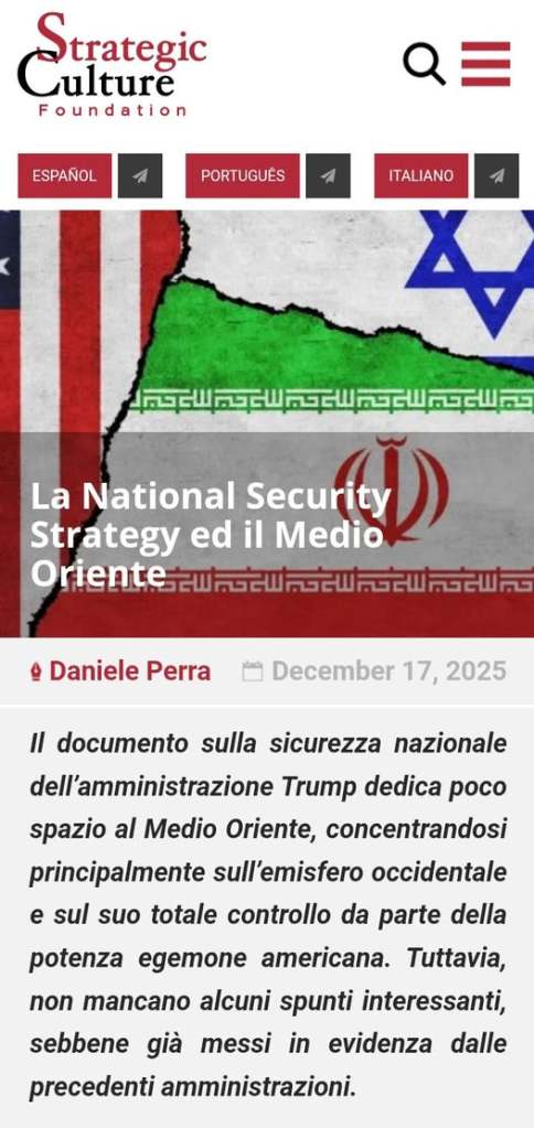 LA NATIONAL SECURITY STRATEGY ED IL MEDIO ORIENTE